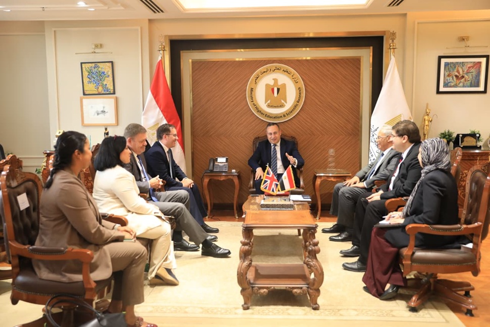 Minister of Higher Education Discusses Means of Enhancing Bilateral Cooperation with the British Ambassador